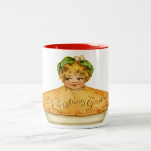 Vintage Child & Pie Two-Tone Coffee Mug