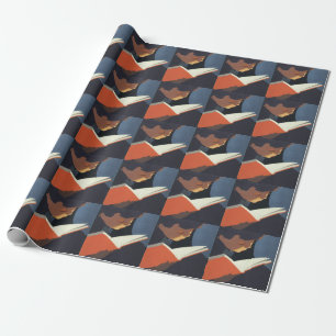 Vintage Child Reading a Book From the Library Wrapping Paper