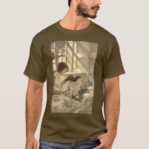 Vintage Child Reading a Book, Jessie Willcox Smith T-Shirt