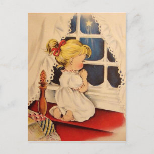 Vintage Child Saying Prayers Postcard