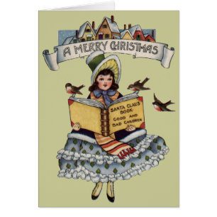 Vintage Child with Santa Claus Book