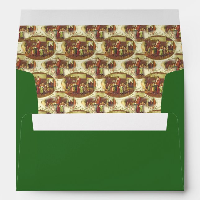 Vintage Children and Father Christmas Envelope (Back (Bottom))