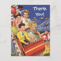 Vintage Children Balloons Dog Roller Coaster Ride
