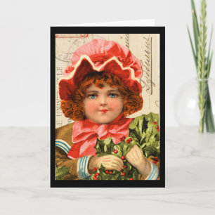 "Vintage Children Christmas Card" Holiday Card