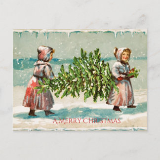 Vintage Children Christmas Postcard