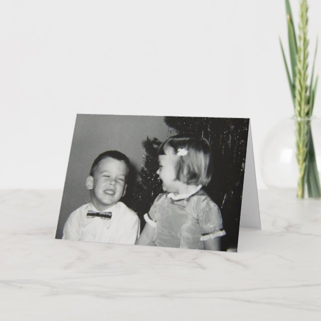 Vintage Children, Merry Christmas Holiday Card (Front)