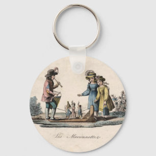 Vintage Children Puppets Antique Keychain