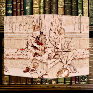 Vintage Children Reading cottagecore Binder