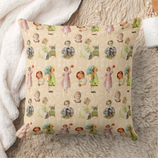 Vintage Children Throw Pillow