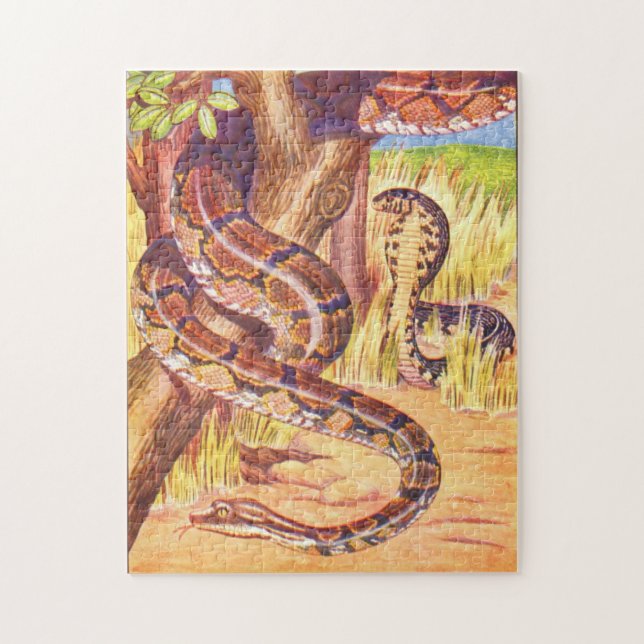 Vintage Childrens Book Illustration Snakes Jigsaw Puzzle (Vertical)