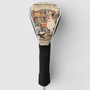 Vintage Children's Book Week Library Illustration Golf Head Cover