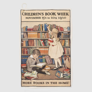 Vintage Children's Book Week Library Illustration Golf Towel