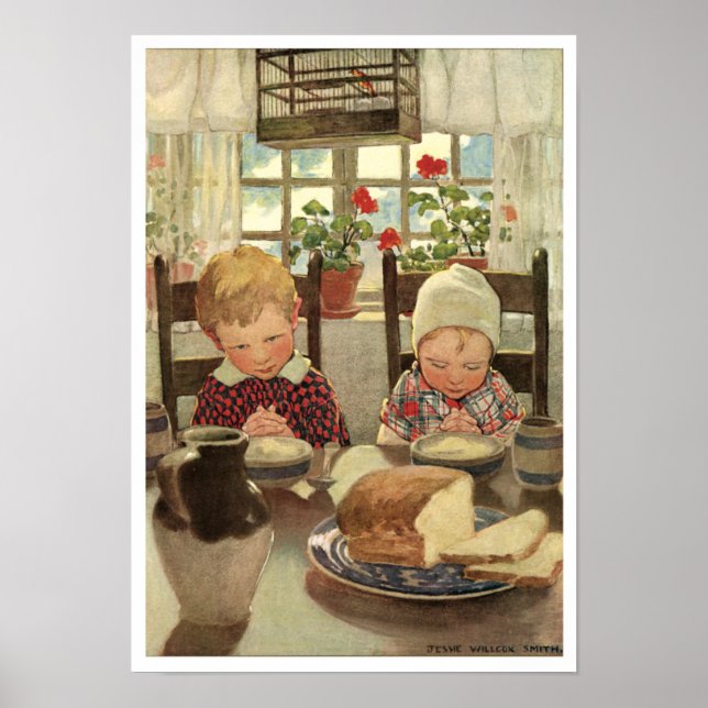 Vintage Children's Illustration Poster or Print (Front)