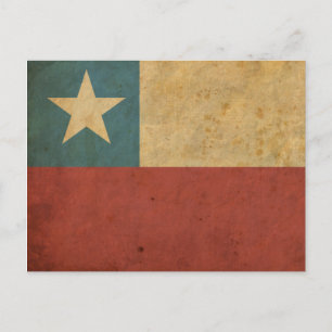 Vintage Chile Flag Postcard