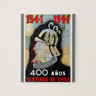Vintage Chile Santiago Travel Jigsaw Puzzle