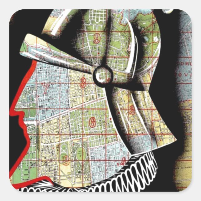 Vintage Chile Santiago Travel Square Sticker (Front)