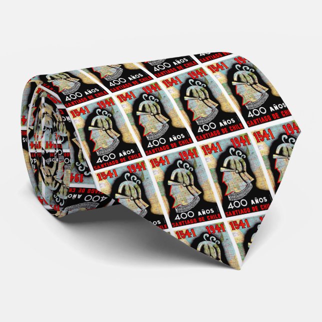 Vintage Chile Santiago Travel Tie (Rolled)