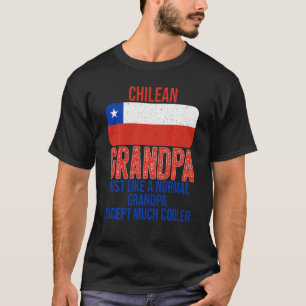 Vintage Chilean Grandpa Chile Flag For Father S Da T-Shirt
