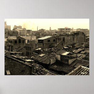 Vintage china Canton city Poster
