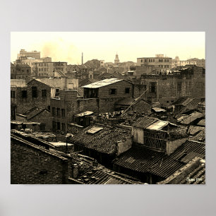 Vintage china Canton city Poster
