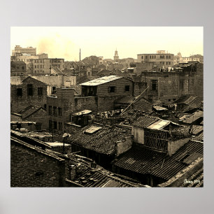 Vintage china Canton city Poster