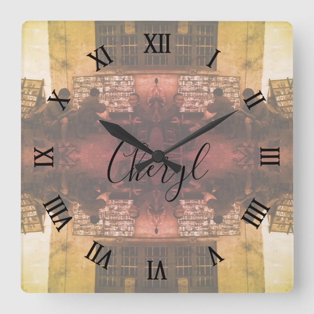 Vintage China Changsha book lending Large Clock (Front)