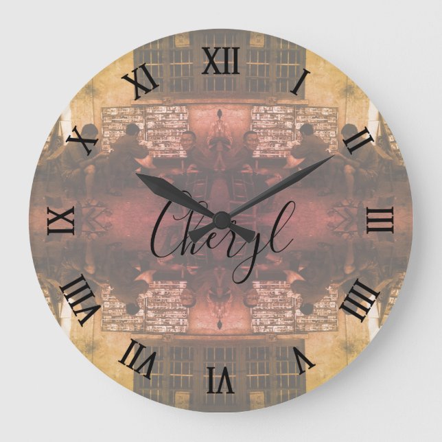 Vintage China Changsha book lending Large Clock (Front)