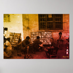 Vintage China Changsha book lending Poster
