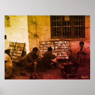 Vintage China Changsha book lending Poster