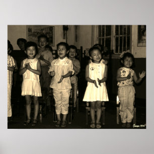 Vintage China Changsha childcare Poster