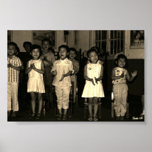 Vintage China Changsha childcare Poster