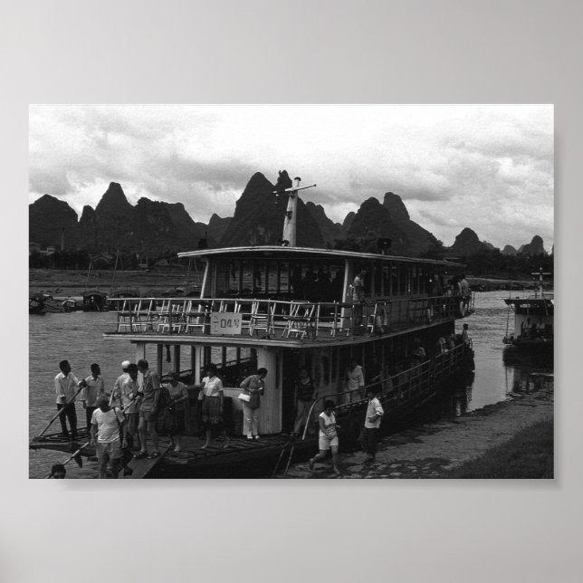 Vintage China Guilin river boat Poster (Front)