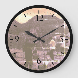 Vintage China Guilin watering with liquid manure L Large Clock