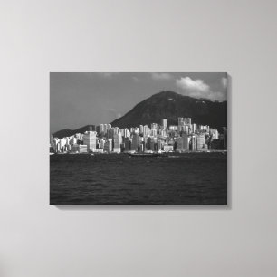 Vintage China Hong Kong bay Skyscrapers Canvas Print