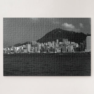 Vintage China Hong Kong bay Skyscrapers Jigsaw Puzzle