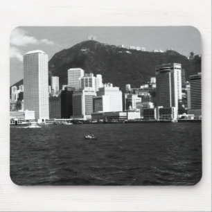 Vintage China Hong Kong bay Skyscrapers view Mouse Pad