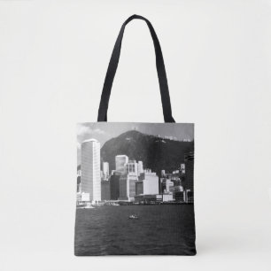 Vintage China Hong Kong bay Skyscrapers view Tote Bag