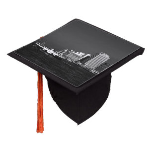 Vintage China Hong Kong boat skyscraper ​​sea Post Graduation Cap Topper