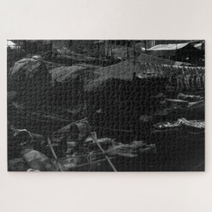 Vintage China Hong Kong houseboats Jigsaw Puzzle