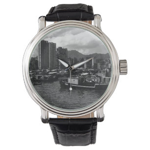 Vintage China Hong Kong houseboats river Watch