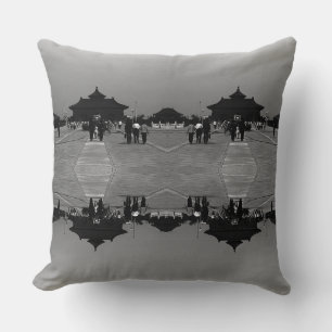 Vintage China Pekin forbidden city gate Poster Throw Pillow