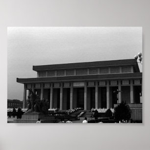 Vintage China Pekin Mao Tse Tung Mausoleum Poster
