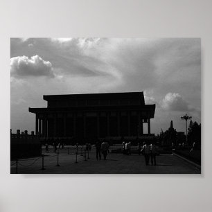 Vintage China Pekin Mao Tse Tung Mausoleum Poster