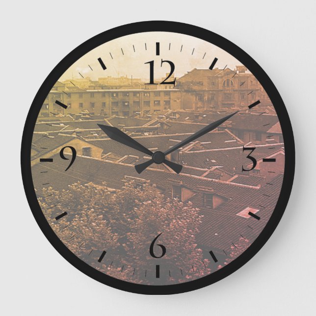 Vintage China Shanghai City Large Clock (Front)