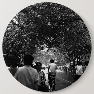 Vintage China Shanghai street 1970 6 Inch Round Button