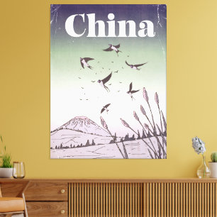 Vintage China Travel Poster Canvas Print