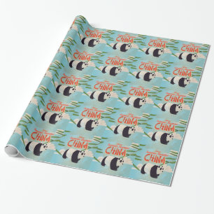 Vintage China Vacation Poster Wrapping Paper