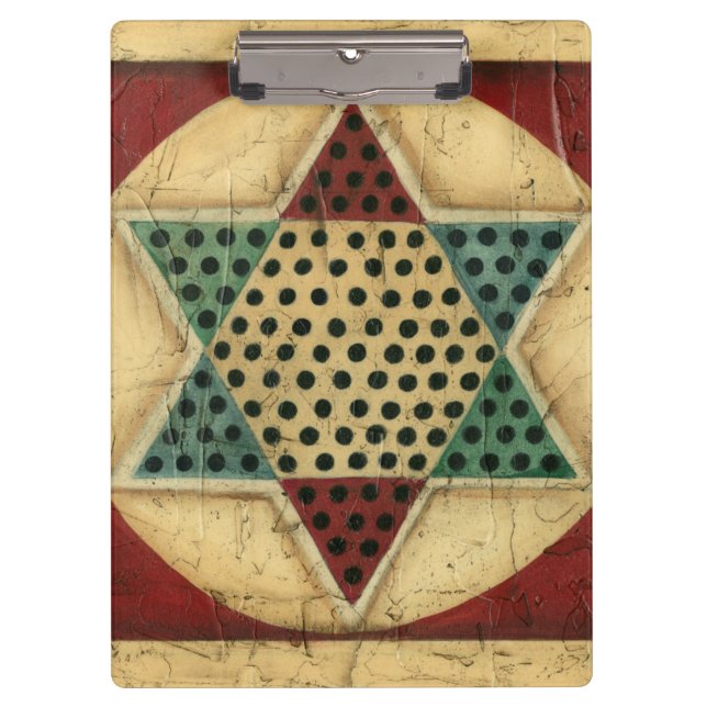 Vintage Chinese Chequerboard by Ethan Harper Clipboard (Front)