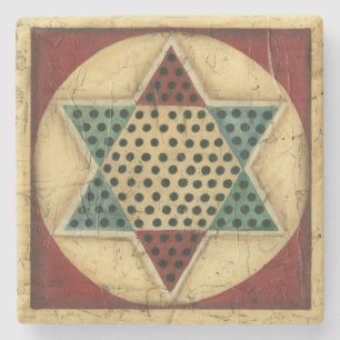 Vintage Chinese Chequerboard by Ethan Harper Stone Coaster