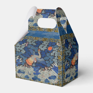 Vintage Chinese Crane Pattern: Imperial Blue Favor Box